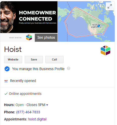 Hoist Google My Business Listing